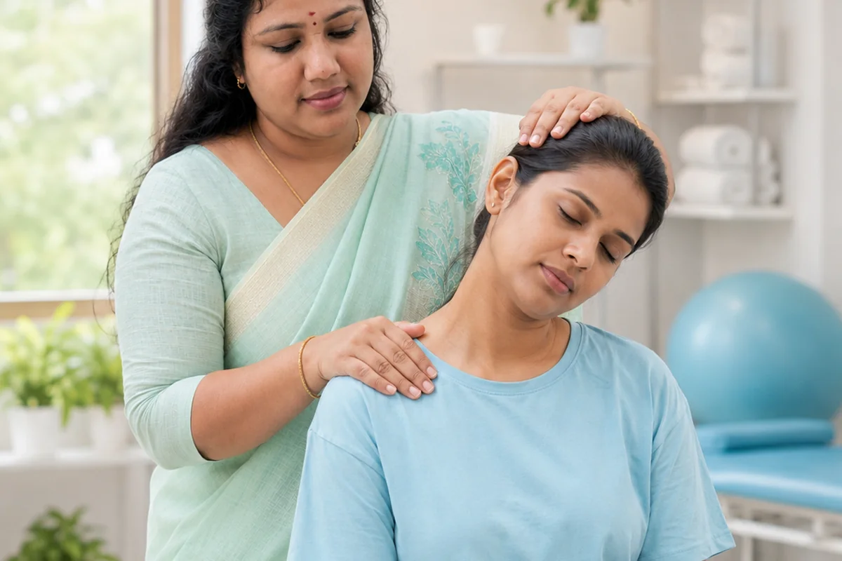 Neck pain physiotherapy care at Sri Sashti Physiotherapy Clinic