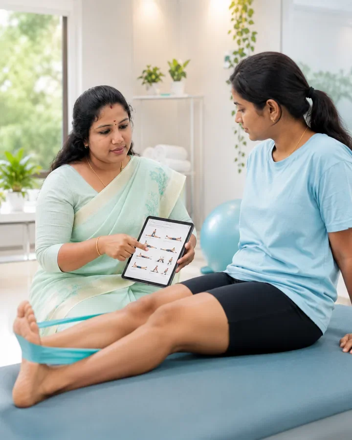 Core stability exercise physiotherapy at Sri Sashti Physiotherapy Clinic