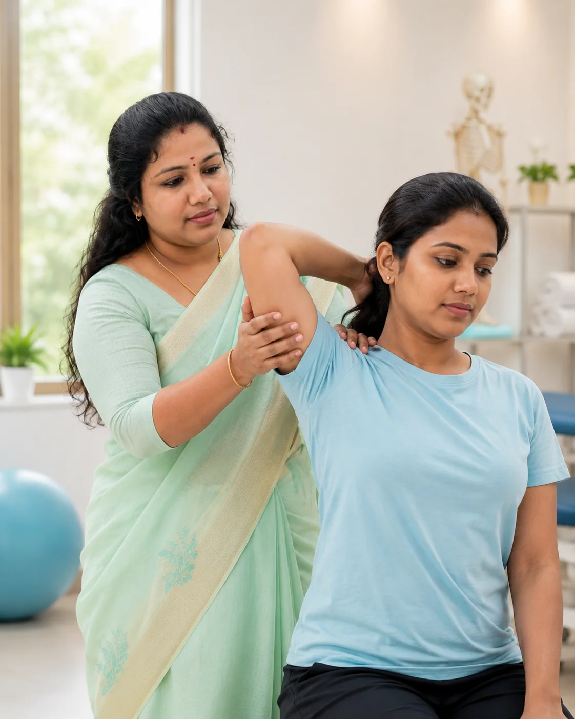 Shoulder pain physiotherapy Palladam support session at Sri Sashti Physiotherapy Clinic