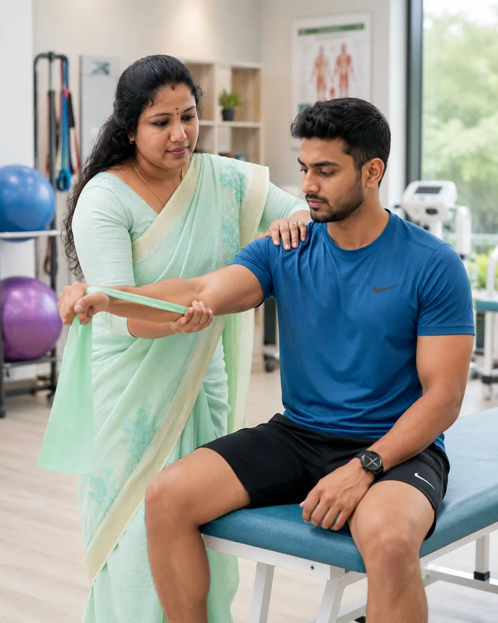 Sports injury rehabilitation physiotherapy at Sri Sashti Physiotherapy Clinic